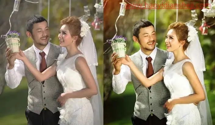 婚纱后期，用PS中的色彩条件给婚纱进行修图_www.haoyidiansheji.com