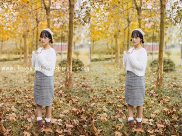 金秋色，用PS调出银杏树下暖黄外景人像_www.haoyidiansheji.com