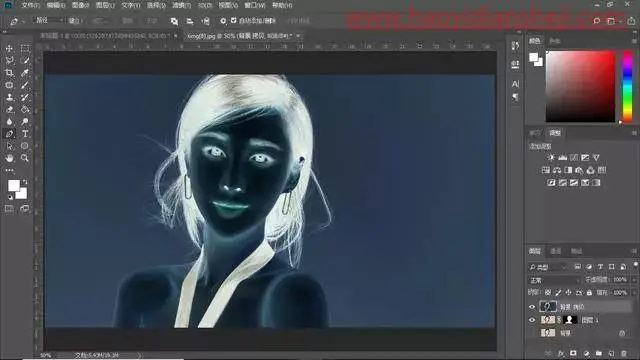 抠发丝，用PS中的蒙版给人物进行快速抠头发_www.haoyidiansheji.com
