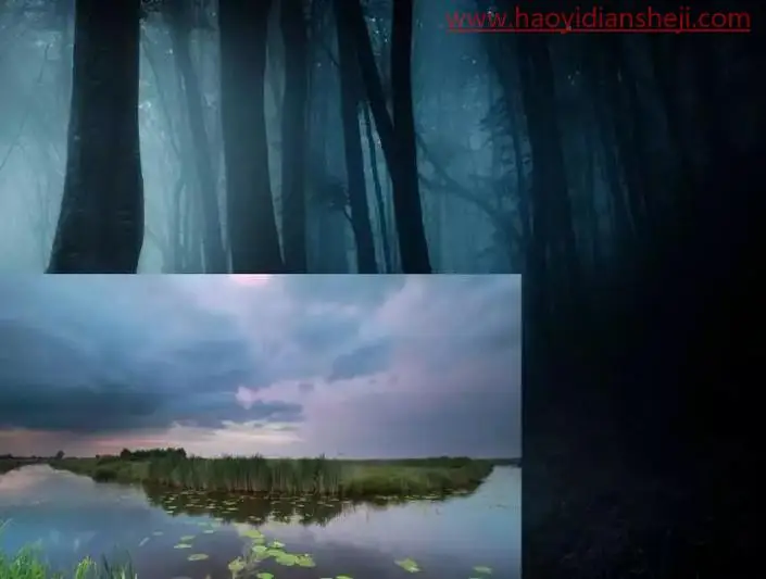 唯美合成，制作月光下的暗夜精灵美少女场景_www.haoyidiansheji.com