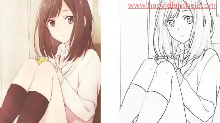 线稿教程，通过PS给喜欢的漫画提取出线稿_www.haoyidiansheji.com