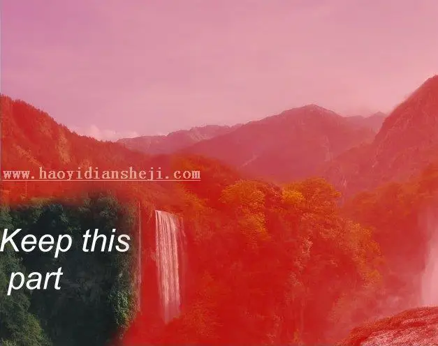 场景合成，合成一张深山瀑布风景照片_www.haoyidiansheji.com