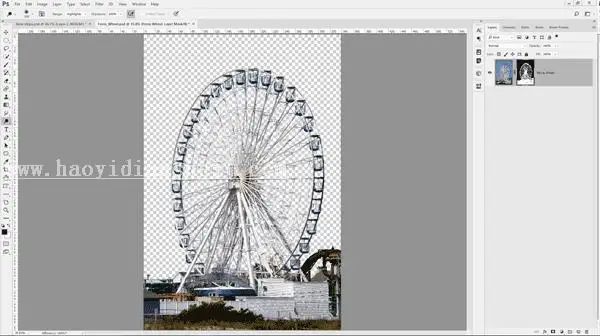 风景合成，用对图层蒙版做出创意游乐园照片_www.haoyidiansheji.com