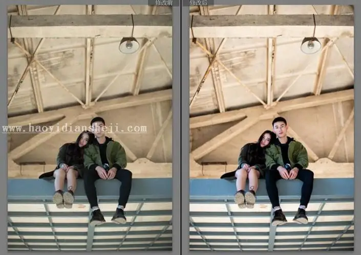 LR调色教程，情侣写真摄影后期教程_www.haoyidiansheji.com
