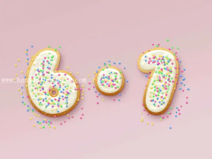 饼干字，用PS制作一包可爱好吃的饼干_www.haoyidiansheji.com