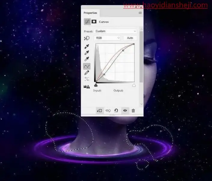 海报制作，通过PS制作一张具有科幻感的太空肖像海报_www.haoyidiansheji.com