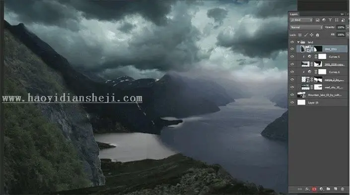 场景合成，在PS里创建一个魔幻瑰丽的场景_www.haoyidiansheji.com