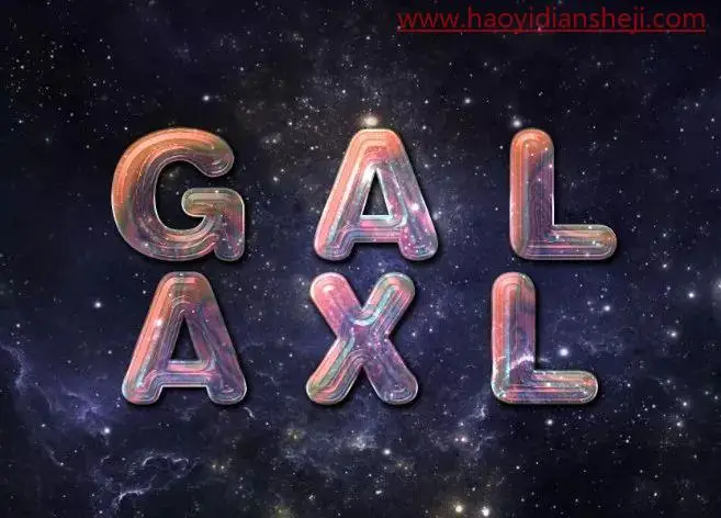 字体制作，制作炫酷的星光质感字体效果_www.haoyidiansheji.com
