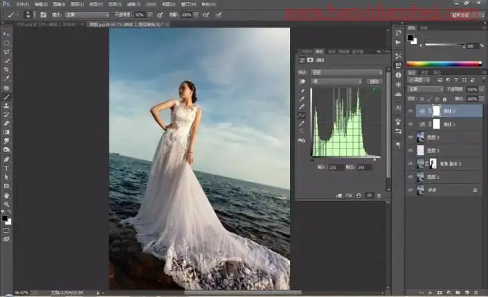欧美色调，把婚纱照片制作成泛青黄调欧美色_www.haoyidiansheji.com