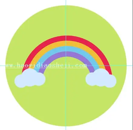 扁平化，设计扁平化风格彩虹图标_www.haoyidiansheji.com