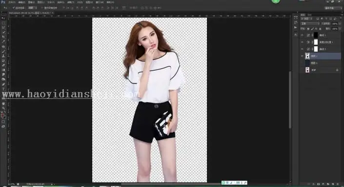 工具抠图，教大家用背景橡皮擦抠头发丝_www.haoyidiansheji.com