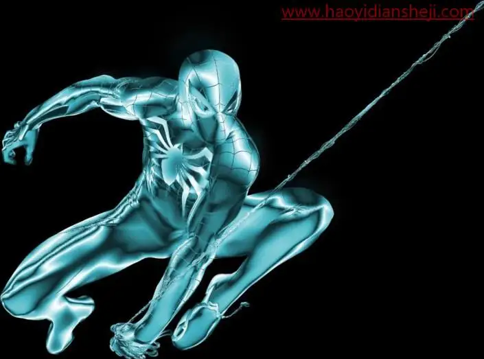 金属效果，给蜘蛛侠打造一种金属效果_www.haoyidiansheji.com