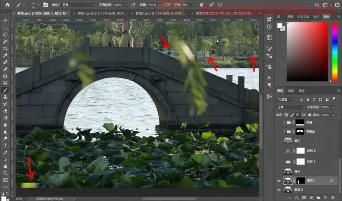 古风人像，通过PS把照片营造一种中国风的诗情画意景色_www.haoyidiansheji.com