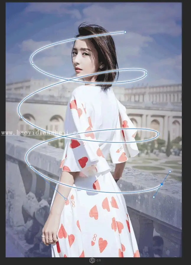 光线效果，通过PS给人物制作炫光环绕的效果_www.haoyidiansheji.com
