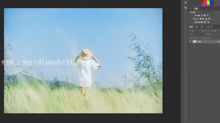 小清新，用PS制作外景人像淡雅风格照片_www.haoyidiansheji.com