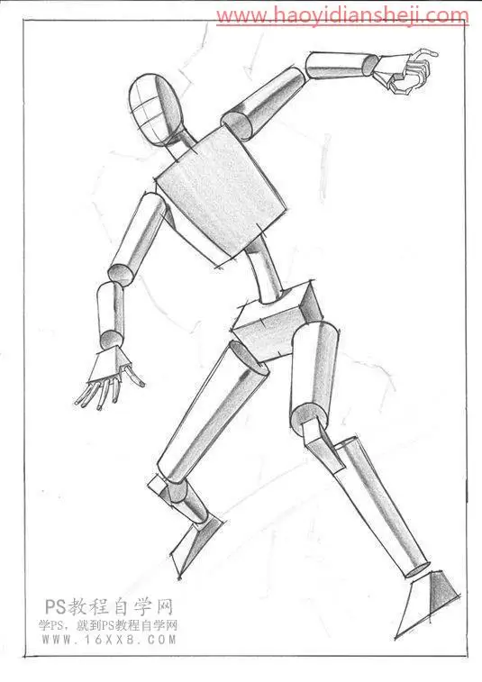 绘画知识，漫画人体绘画教程分享_www.haoyidiansheji.com