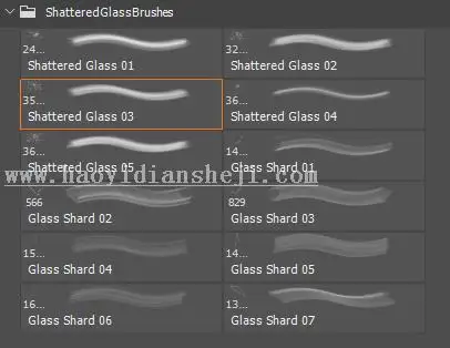 玻璃效果，用PS快速制作逼真的玻璃碎片效果照片_www.haoyidiansheji.com
