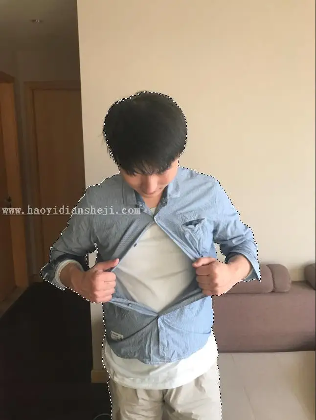创意合成，用PS合成一种肚子变天空的照片_www.haoyidiansheji.com
