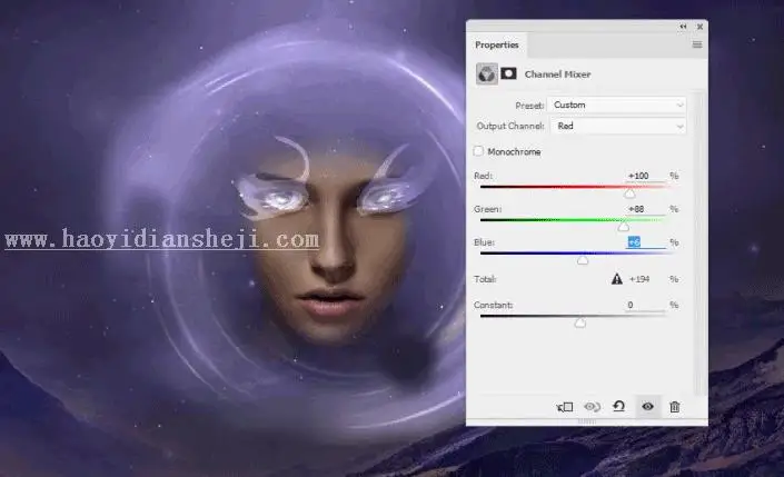 场景合成，用PS合成一个抽象的超现实科幻人物_www.haoyidiansheji.com