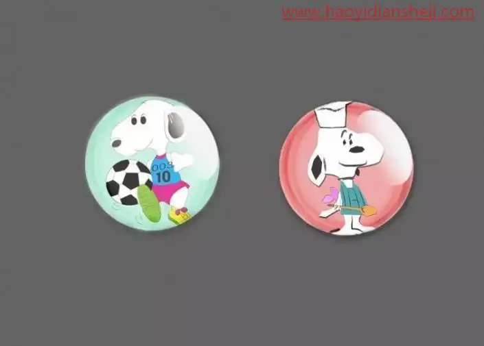 徽章教程，用PS制作立体徽章和胸牌_www.haoyidiansheji.com