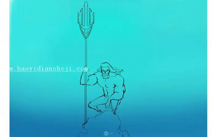 插画制作，用PS制作逼真的DC海王插画_www.haoyidiansheji.com