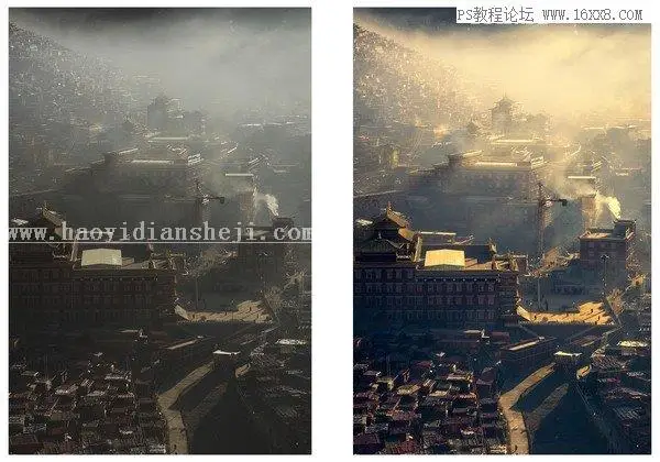暖色调，通过PS调出有生活气息的村庄照片_www.haoyidiansheji.com