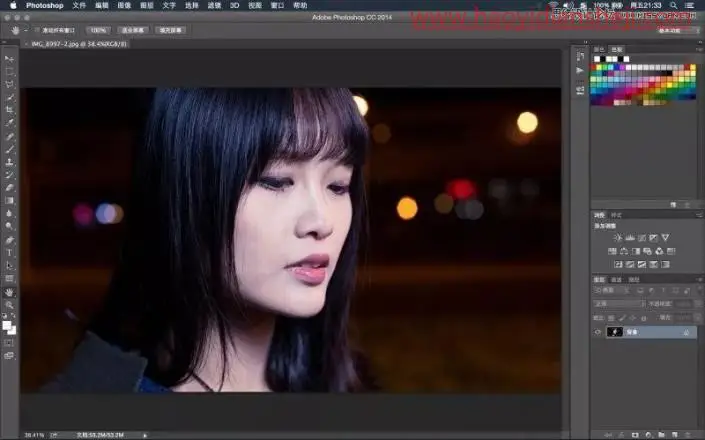 夜景人像，PS中夜景人像后期修图的具体步骤_www.haoyidiansheji.com