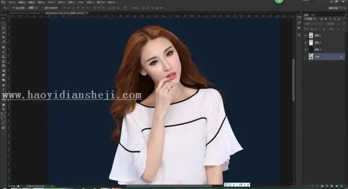 工具抠图，教大家用背景橡皮擦抠头发丝_www.haoyidiansheji.com