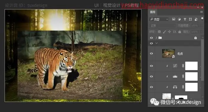奇幻合成，用PS合成森林中的小精灵_www.haoyidiansheji.com