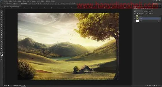 场景合成，在PS中合成一幅小女孩与蝴蝶对话的神奇场景_www.haoyidiansheji.com