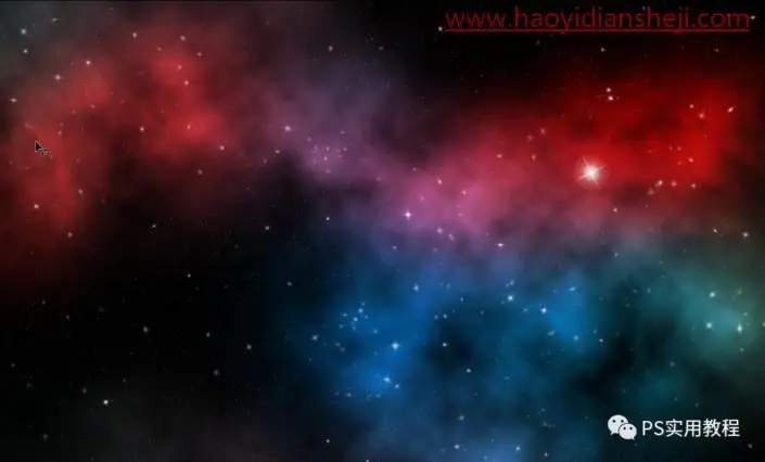 星空效果，快速制作唯美炫彩星空背景_www.haoyidiansheji.com