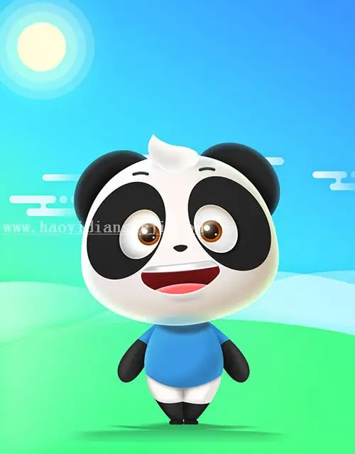 鼠绘卡通，鼠绘一只卡通熊猫教程_www.haoyidiansheji.com