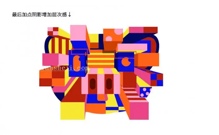 插画制作，用PS制作形象的2.5D插画_www.haoyidiansheji.com