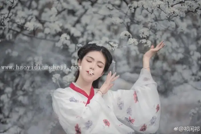 古风摄影，通过PS调出古风后期清冷白调的照片_www.haoyidiansheji.com