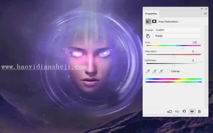 场景合成，用PS合成一个抽象的超现实科幻人物_www.haoyidiansheji.com