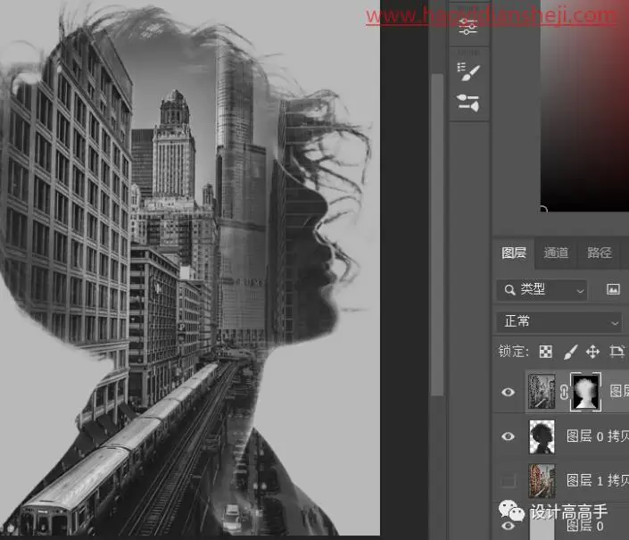 双重曝光，制作人物双重曝光效果_www.haoyidiansheji.com