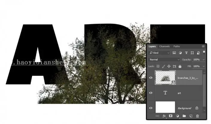 图片字，制作双重曝光的图片字教程_www.haoyidiansheji.com