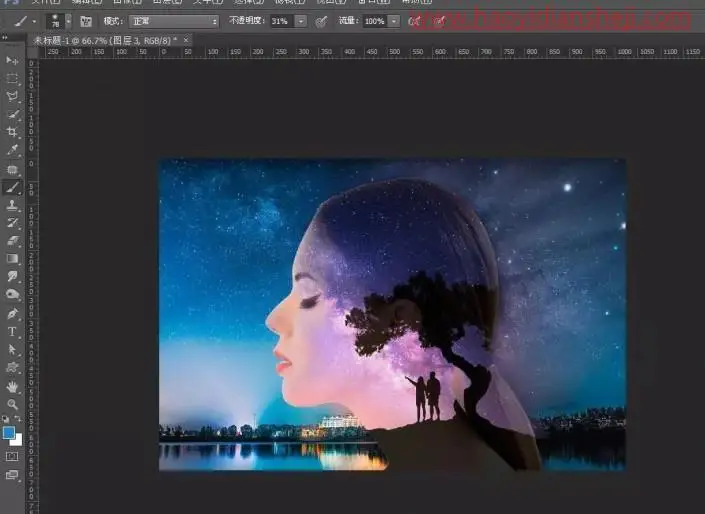 重曝照片，制作创意十足的重曝人物照片_www.haoyidiansheji.com