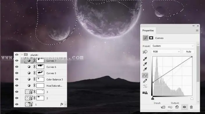 风景合成，用PS创建一个暗黑风格的蓝色科幻外星场景_www.haoyidiansheji.com