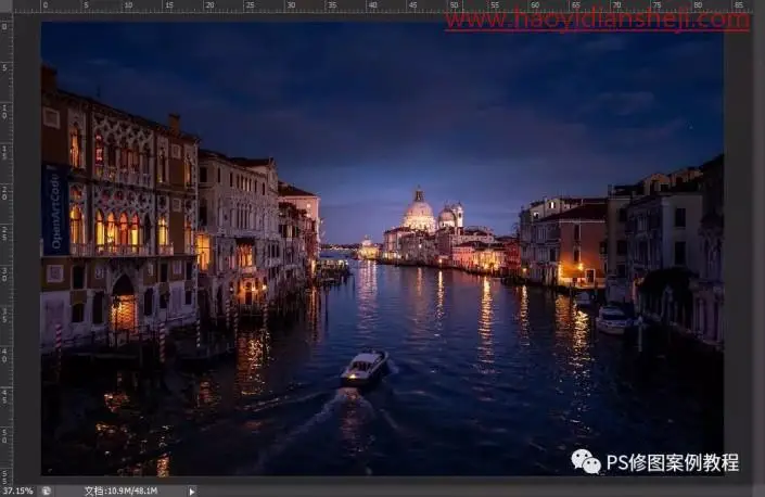 图片效果，通过PS把普通夜景照片制作成银河效果照片_www.haoyidiansheji.com