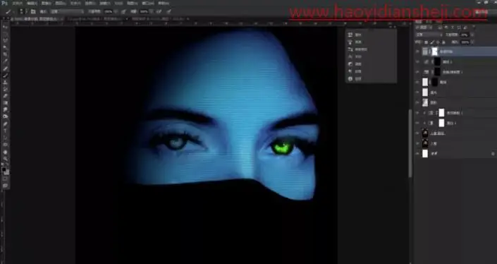 海报制作，设计一框媲美影视海报的神秘科幻大片_www.haoyidiansheji.com
