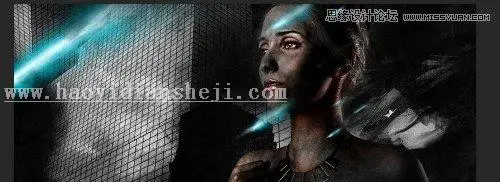 场景合成，通过PS合成城市炫酷人像特效照片_www.haoyidiansheji.com