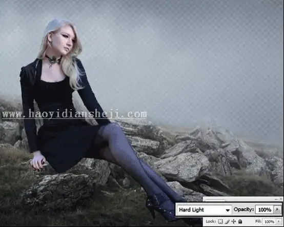 场景合成，合成一个美女在深山的神秘场景_www.haoyidiansheji.com