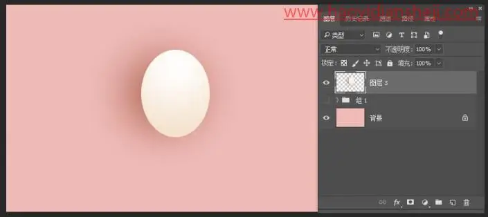 转手绘，在PS中绘制一枚逼真的鸡蛋_www.haoyidiansheji.com