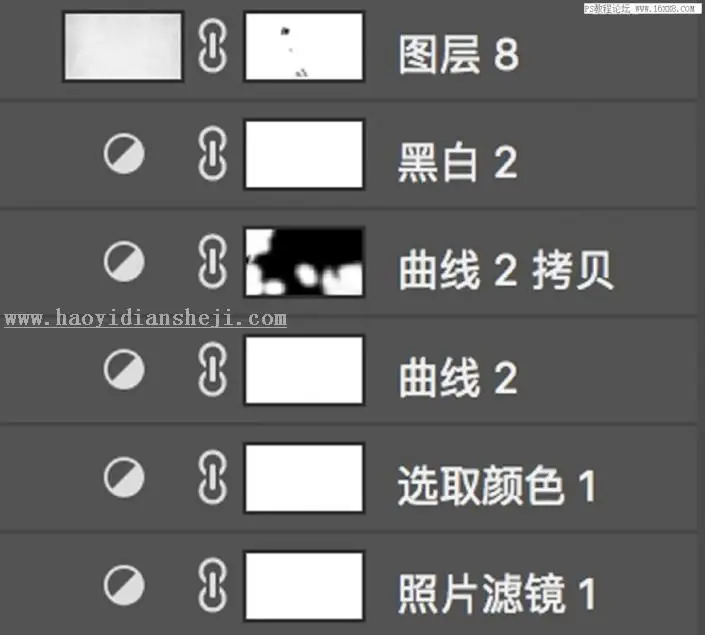 人像修图，用PS把室内人像照片调出暗冷色神秘气质照片_www.haoyidiansheji.com