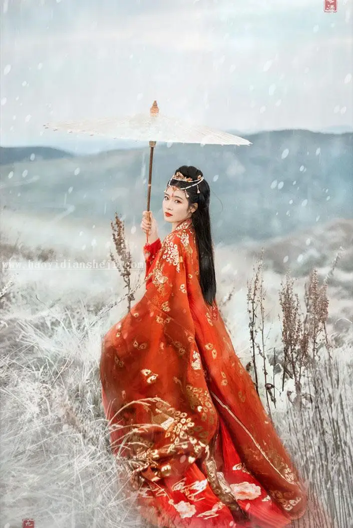 古风后期，通过PS把荒野草地变成大雪纷飞的雪景_www.haoyidiansheji.com