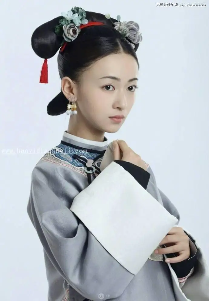 工笔画，把《延禧攻略》中的魏璎珞制作成唯美工笔画效果照片_www.haoyidiansheji.com