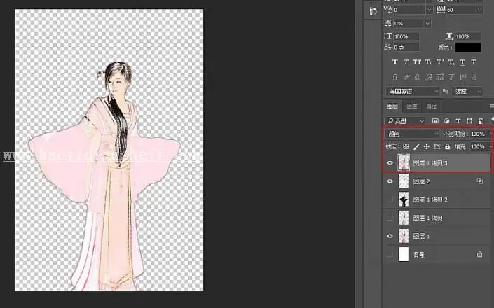 工笔画，通过PS制作逼真艺术具有中国风格的工笔画效果照片_www.haoyidiansheji.com