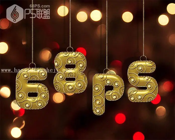 纹理字，设计金属质感的圆形纹理字效果_www.haoyidiansheji.com