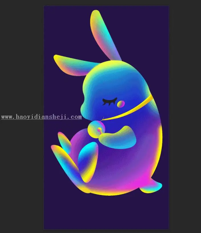 插画制作，绘制治愈系流光类插画照片_www.haoyidiansheji.com